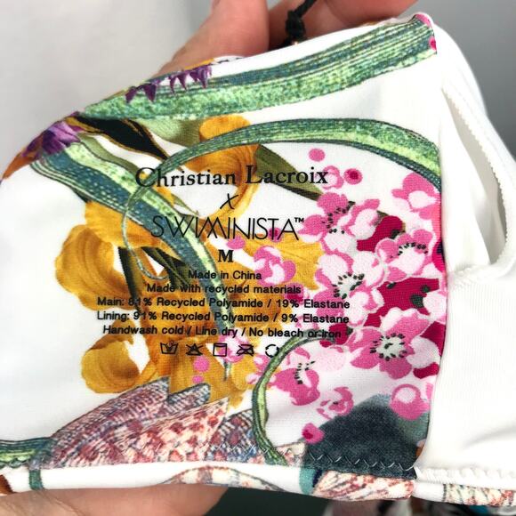 Swiminista Christian Lacroix Bikini Top Medium Josephine Flirty Floral Tie Back‎ - Picture 7 of 7
